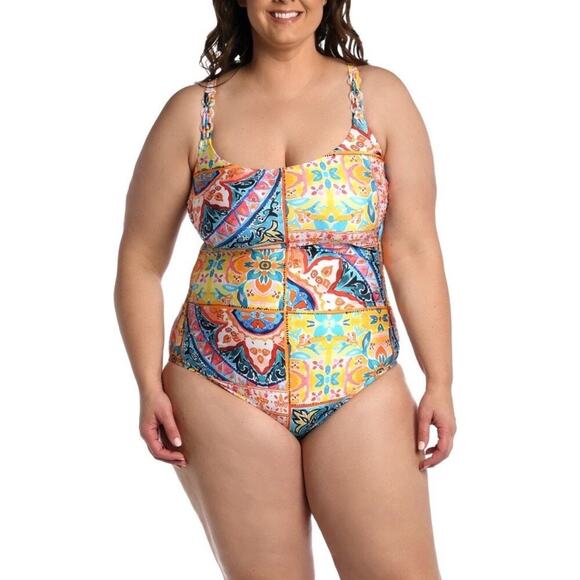 La Blanca Plus Soliel Lingerie One-Piece Swimsuit Sz 20W NWT - Picture 1 of 13